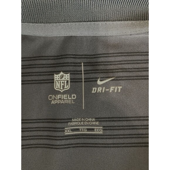 Nike Drifit Polo Men XXL Gray Striped Seattle Seahawks NFL On Field Apparel EUC - Picture 3 of 7
